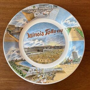 Vintage lllinois Tollway Collectible Souvenir Commemorative Plate 9 Inch